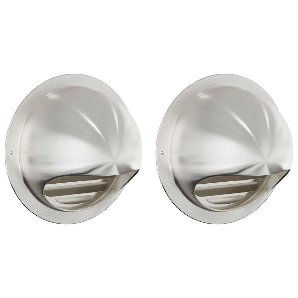 vidaXL Pokrywy wentylacyjne 2 pcs Srebrny 150 mm Stal nierdzewna