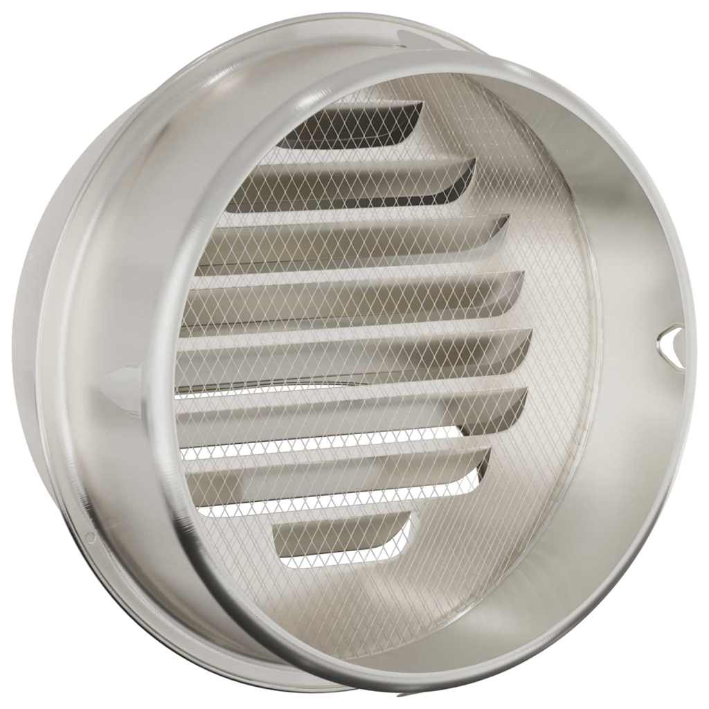 vidaXL Pokrywy wentylacyjne 2 pcs Srebrny 200 mm Stal nierdzewna