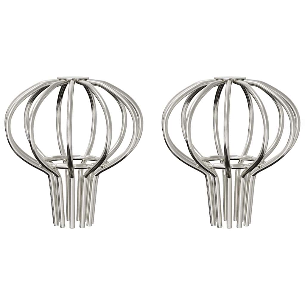 vidaXL Osłona na liście rynny 2 pcs Srebrny 50 mm Stal nierdzewna