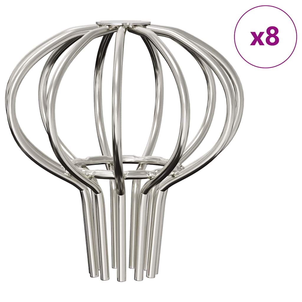 vidaXL Osłona na liście rynny 8 pcs Srebrny 50 mm Stal nierdzewna