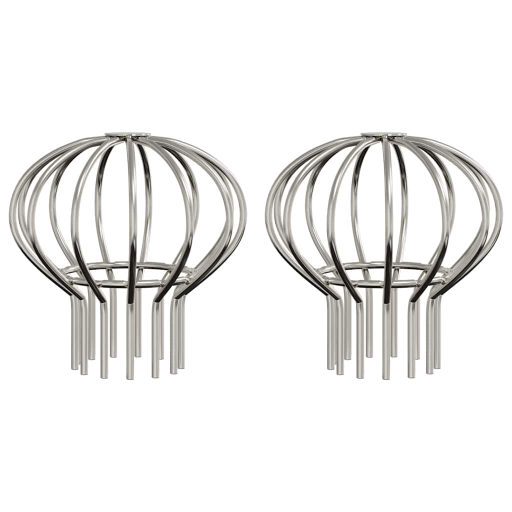 vidaXL Osłona na liście rynny 2 pcs Srebrny 75 mm Stal nierdzewna