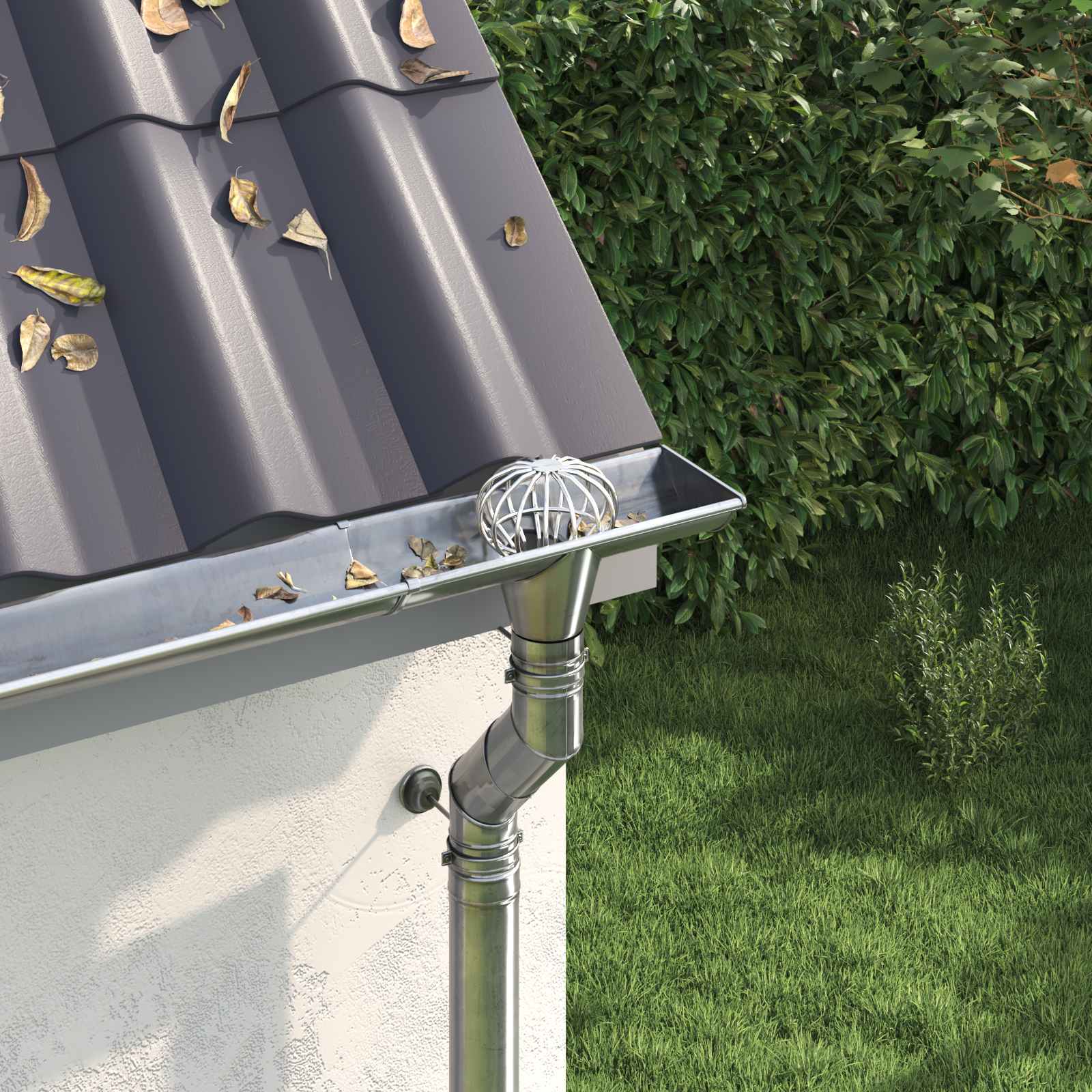 vidaXL Osłona na liście rynny 8 pcs Srebrny 110 mm Stal nierdzewna