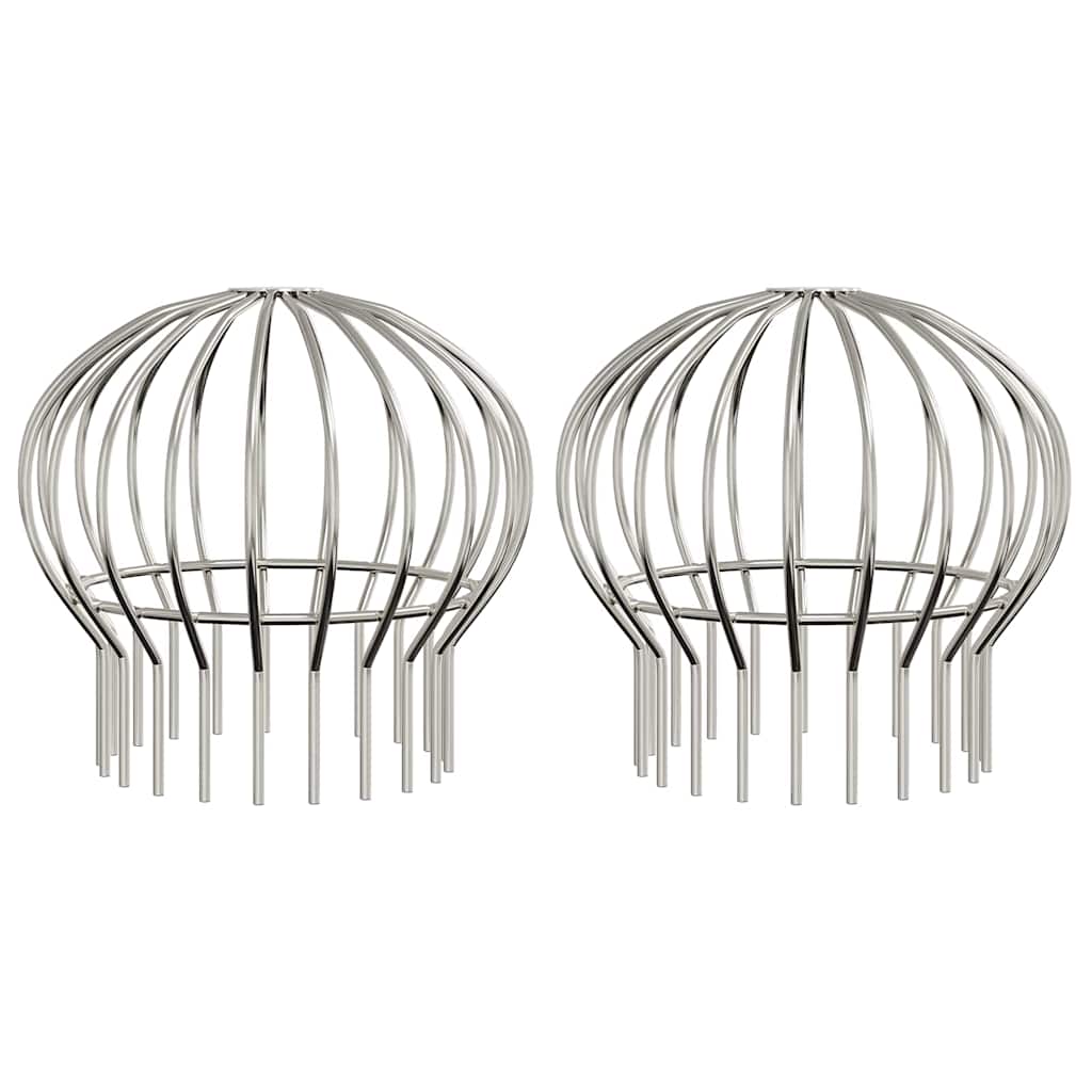 vidaXL Osłona na liście rynny 2 pcs Srebrny 160 mm Stal nierdzewna