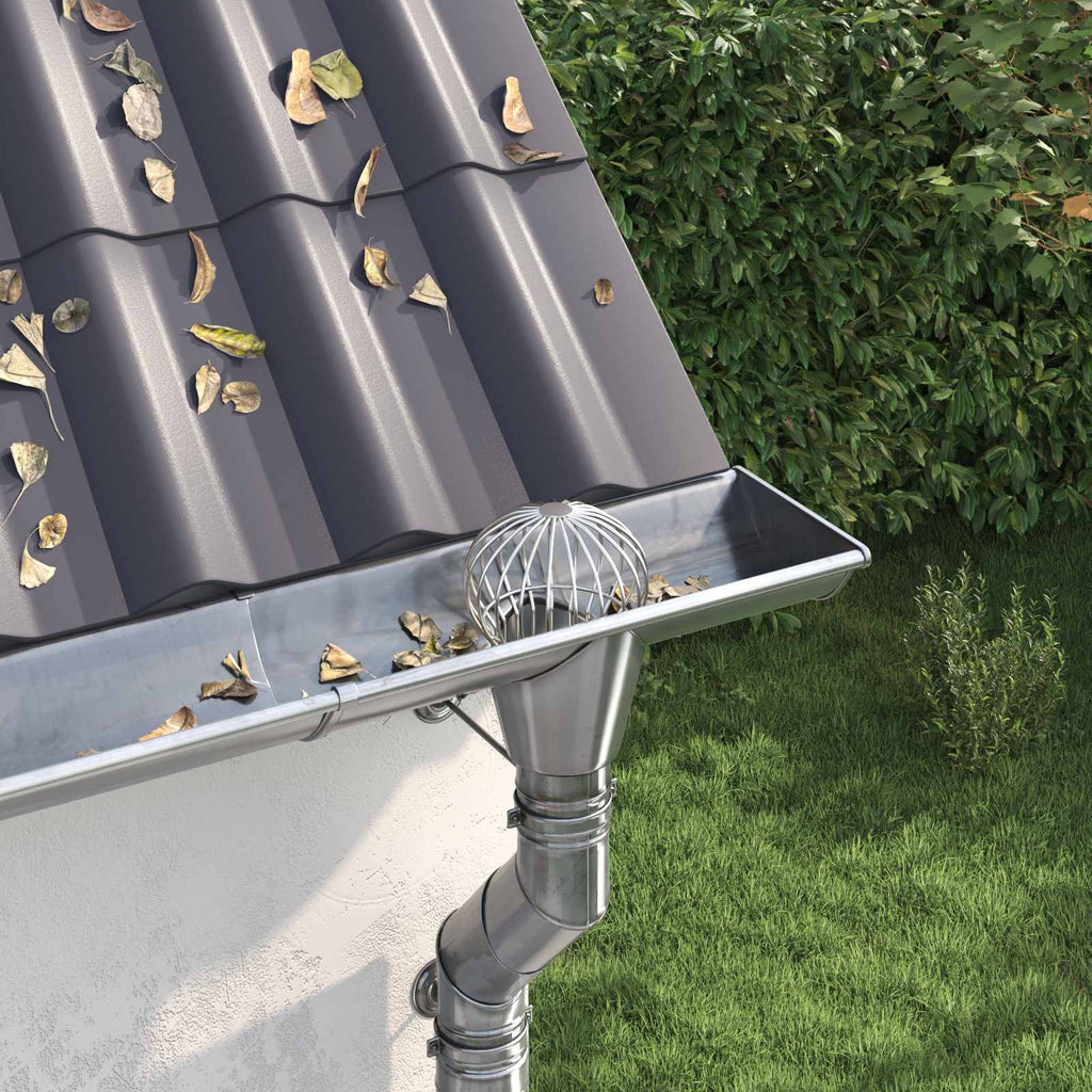 vidaXL Osłona na liście rynny 2 pcs Srebrny 200 mm Stal nierdzewna