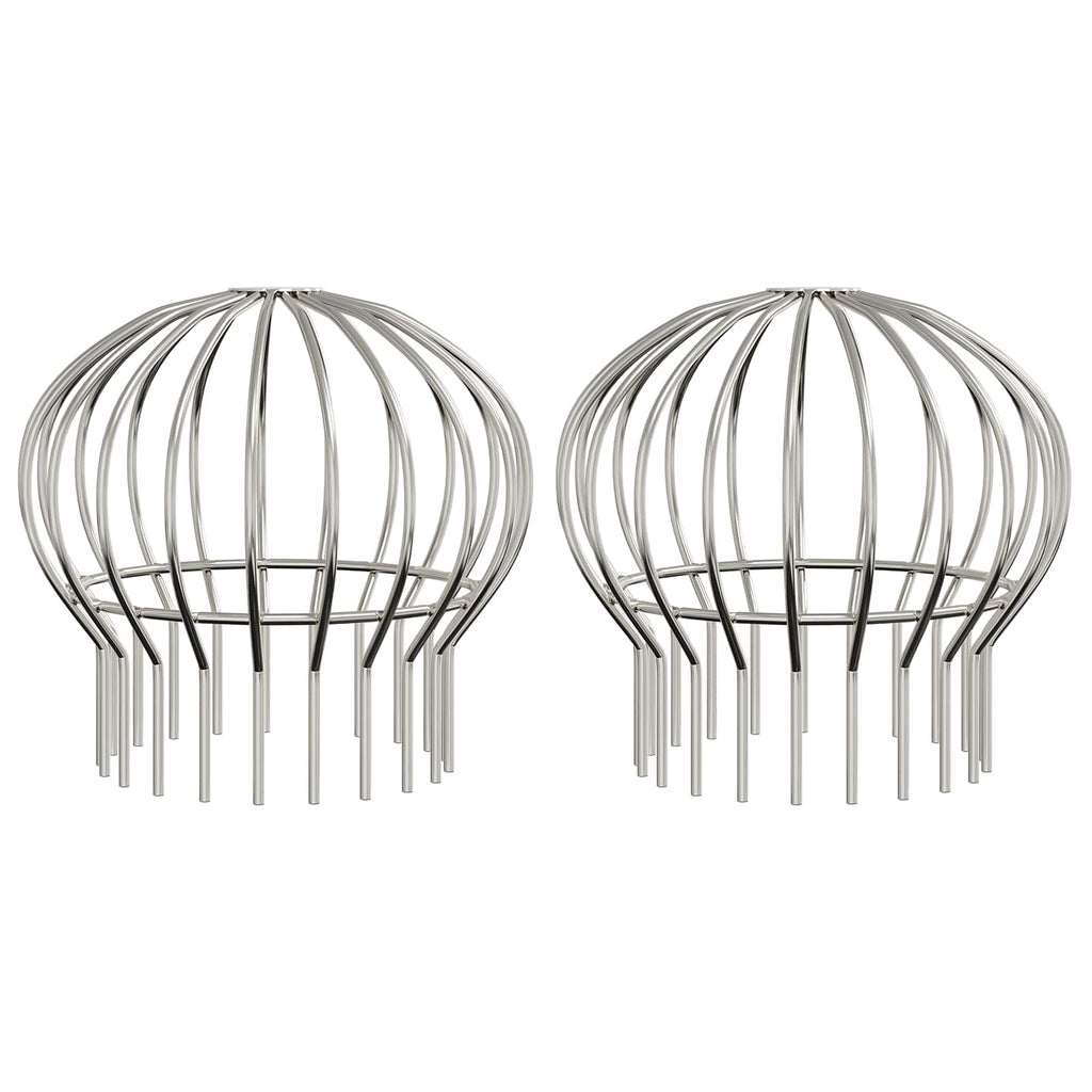 vidaXL Osłona na liście rynny 2 pcs Srebrny 200 mm Stal nierdzewna