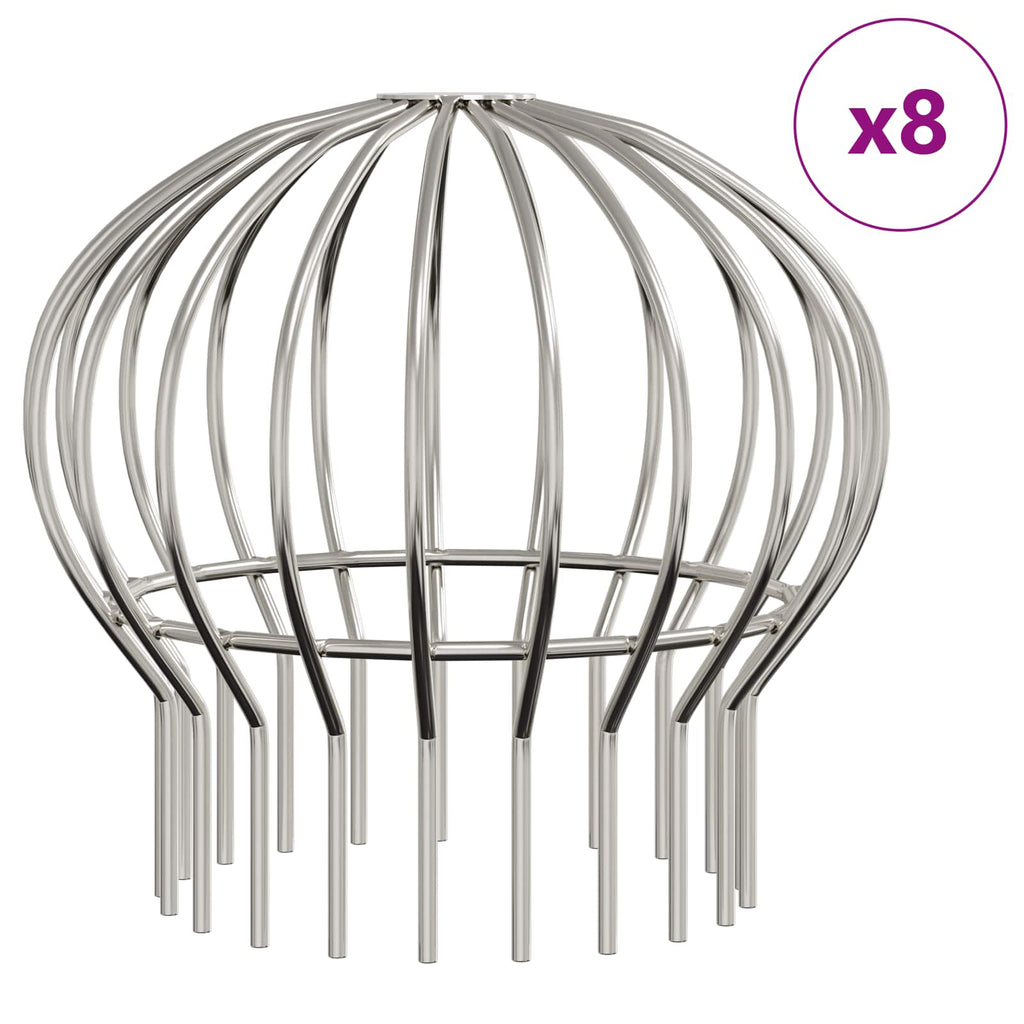 vidaXL Osłona na liście rynny 8 pcs Srebrny 200 mm Stal nierdzewna