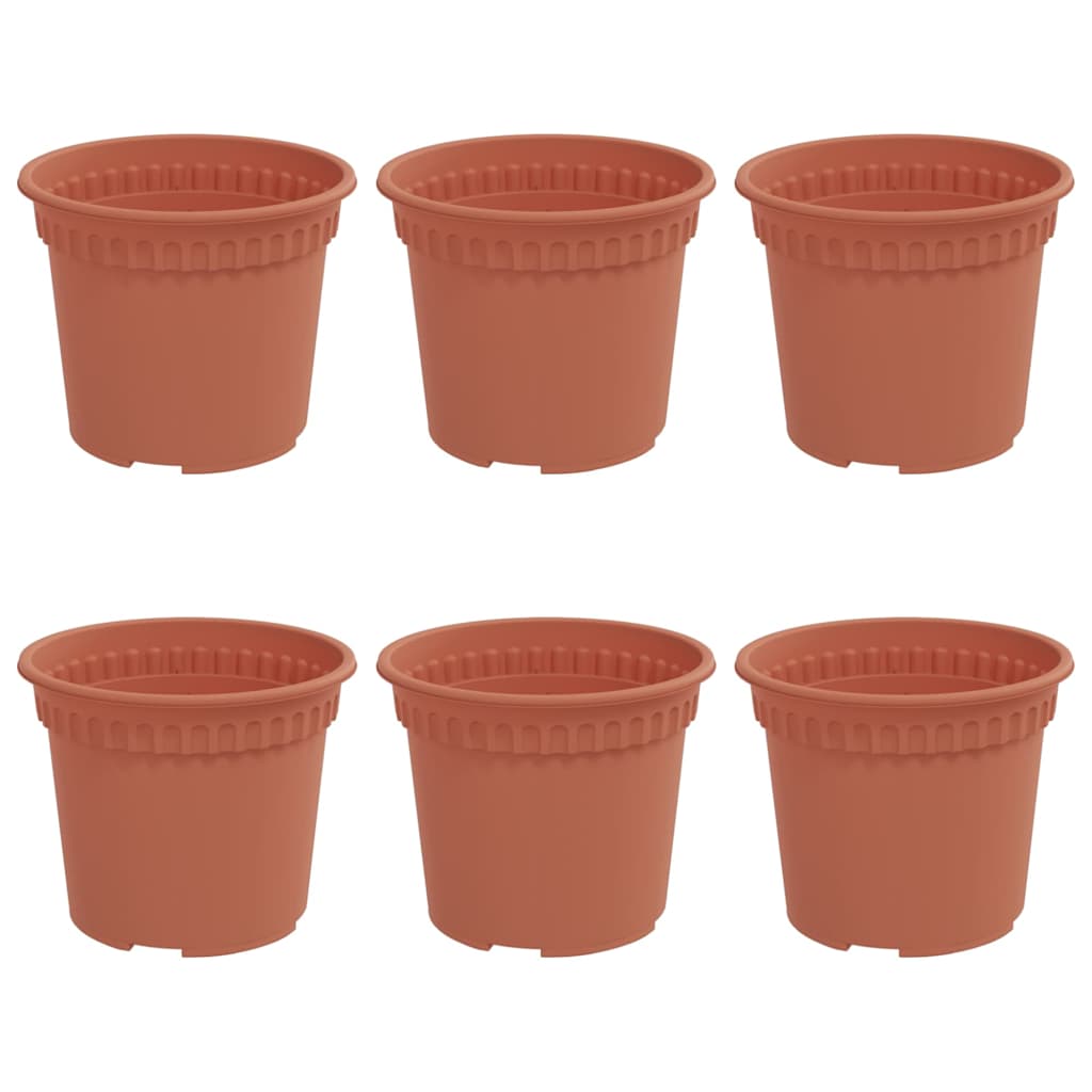 vidaXL Okrągła doniczka na kwiaty 6 pcs Czerwony ceglasty