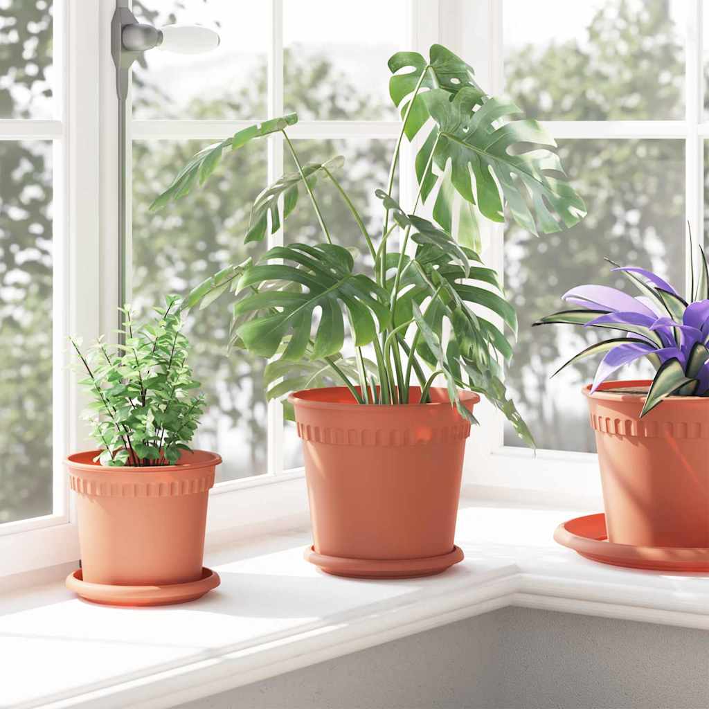 vidaXL Okrągła doniczka na kwiaty 6 pcs Czerwony ceglasty Ø 19 x 16 cm