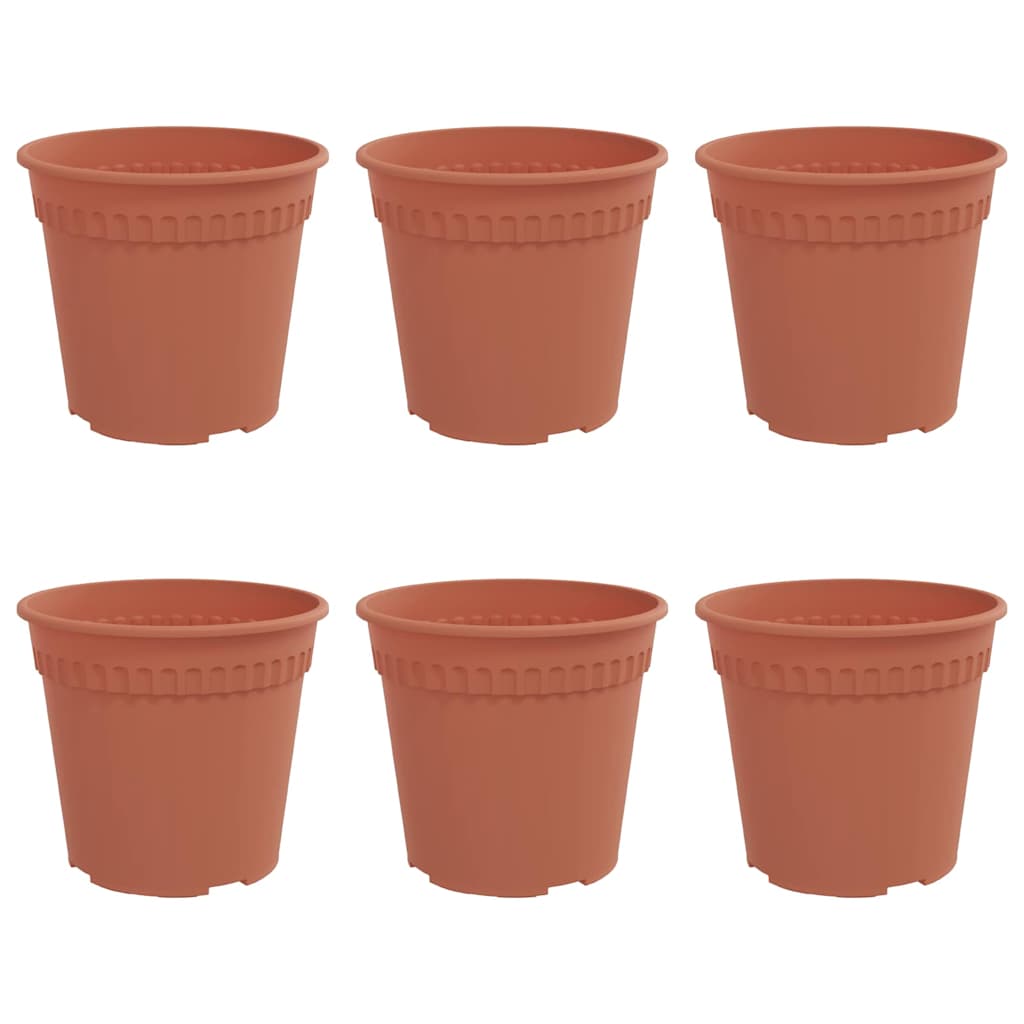 vidaXL Okrągła doniczka na kwiaty 6 pcs Czerwony ceglasty Ø 19 x 16 cm