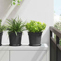 vidaXL Okrągła doniczka na kwiaty 6 pcs Czarny Ø 19 x 16 cm