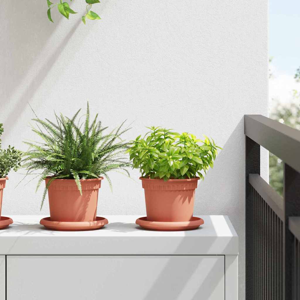 vidaXL Okrągła doniczka na kwiaty 24 pcs Czerwony ceglasty
