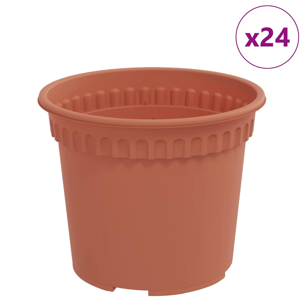 vidaXL Okrągła doniczka na kwiaty 24 pcs Czerwony ceglasty