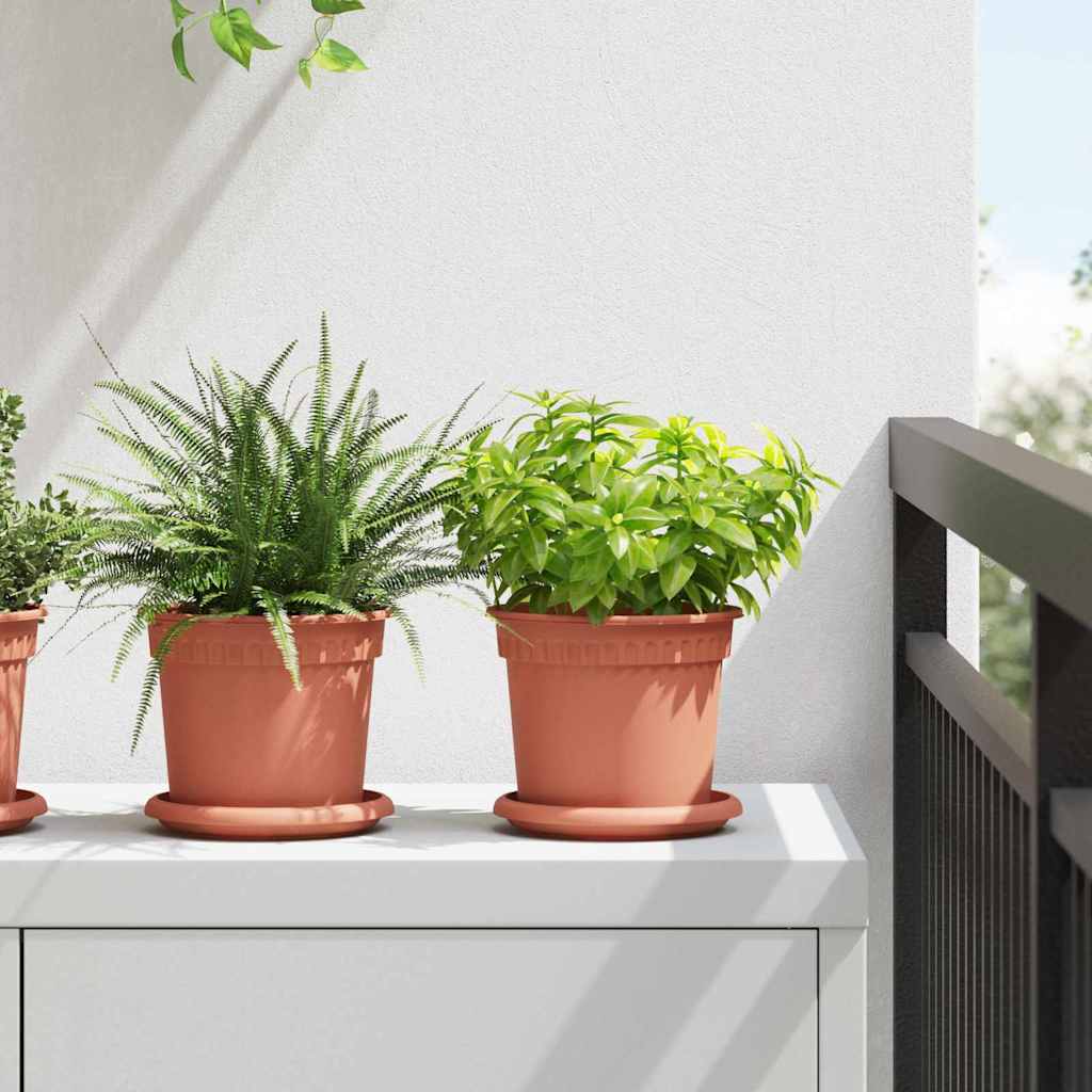 vidaXL Okrągła doniczka na kwiaty 24 pcs Czerwony ceglasty