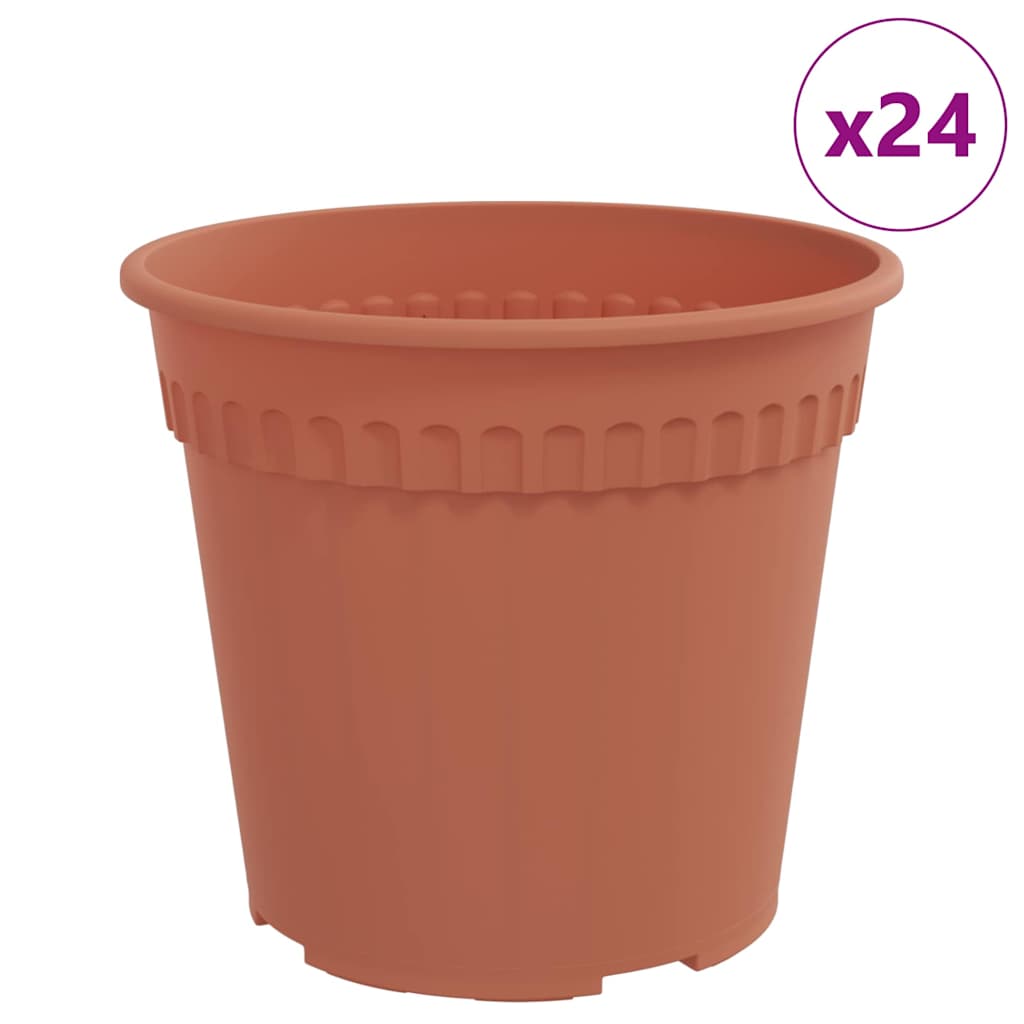 vidaXL Okrągła doniczka na kwiaty 24 pcs Czerwony ceglasty
