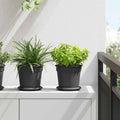 vidaXL Okrągła doniczka na kwiaty 24 pcs Czarny Ø 17 x 14 cm