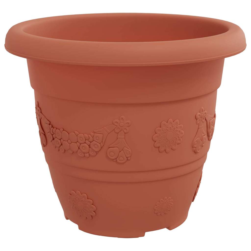 vidaXL Okrągła doniczka na kwiaty 6 pcs Czerwony ceglasty Ø 22 x 18 cm