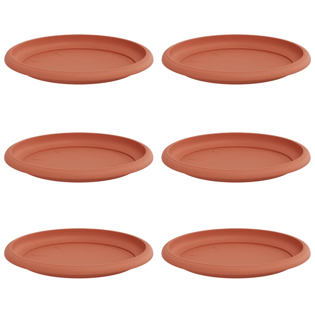 vidaXL Okrągły Talerzyk Kwiatowy 6 pcs Czerwony ceglasty Ø 17,5 x 2 cm
