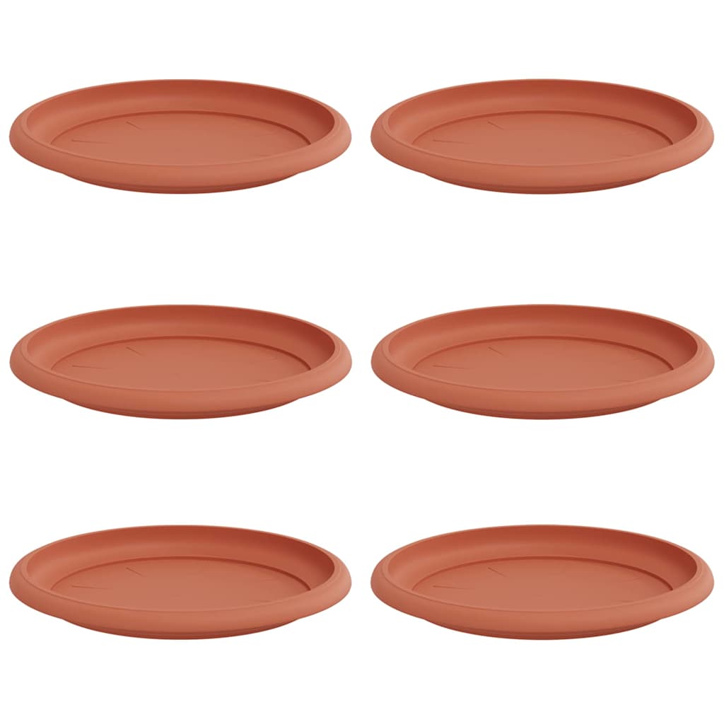 vidaXL Okrągły Talerzyk Kwiatowy 6 pcs Czerwony ceglasty Ø 19 x 2 cm