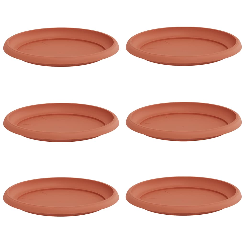 vidaXL Okrągły Talerzyk Kwiatowy 6 pcs Czerwony ceglasty