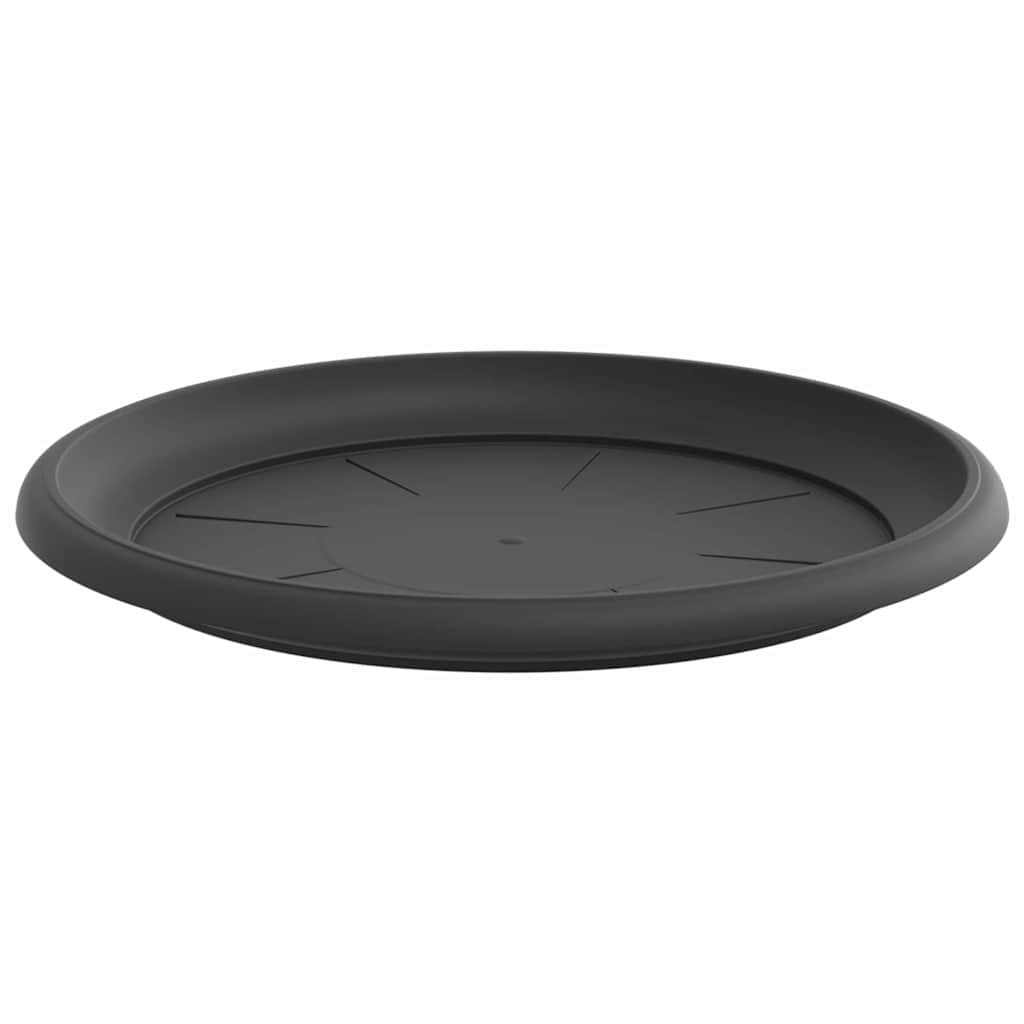vidaXL Okrągły Talerzyk Kwiatowy 6 pcs Czarny Ø 14 x 2 cm