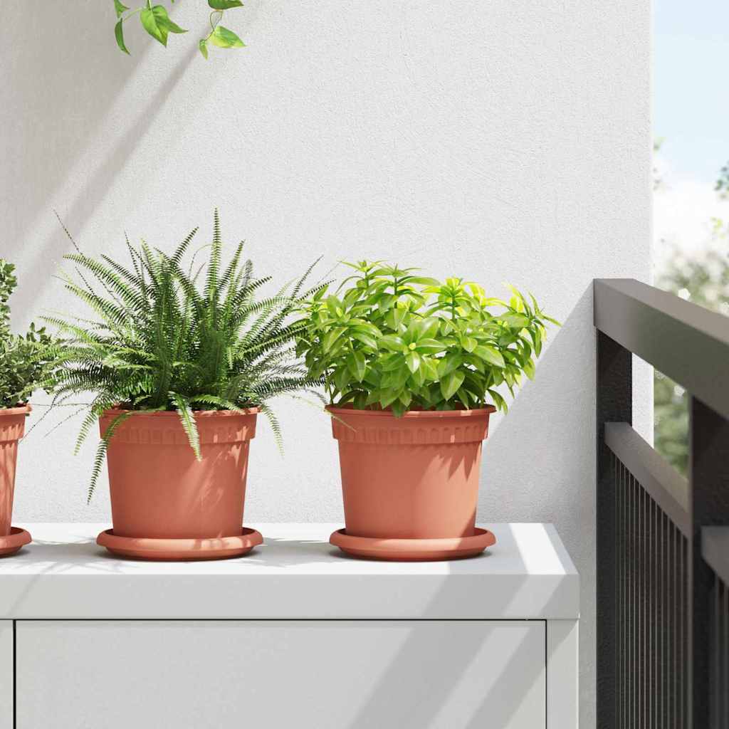 vidaXL Okrągły Talerzyk Kwiatowy 24 pcs Czerwony ceglasty Ø 14 x 2 cm