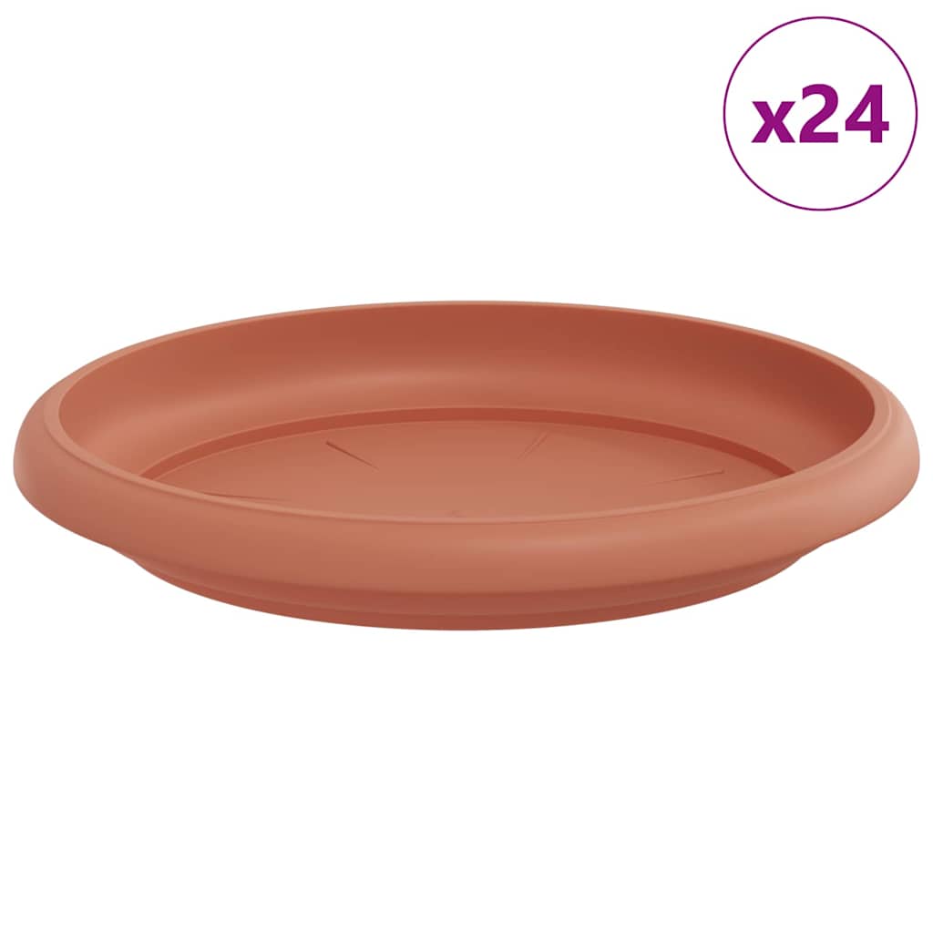 vidaXL Okrągły Talerzyk Kwiatowy 24 pcs Czerwony ceglasty Ø 14 x 2 cm