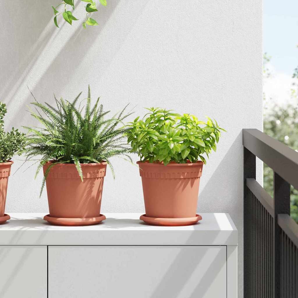 vidaXL Okrągły Talerzyk Kwiatowy 24 pcs Czerwony ceglasty Ø 14 x 2 cm
