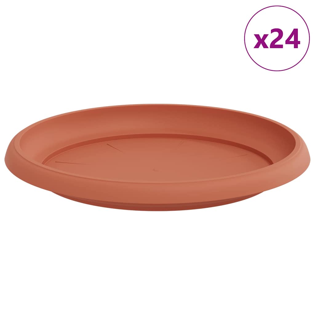 vidaXL Okrągły Talerzyk Kwiatowy 24 pcs Czerwony ceglasty