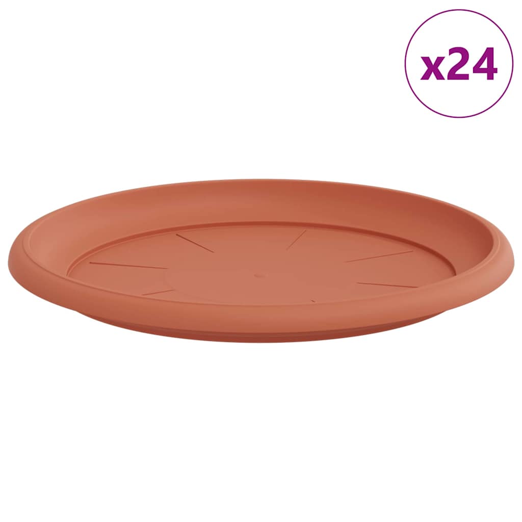 vidaXL Okrągły Talerzyk Kwiatowy 24 pcs Czerwony ceglasty