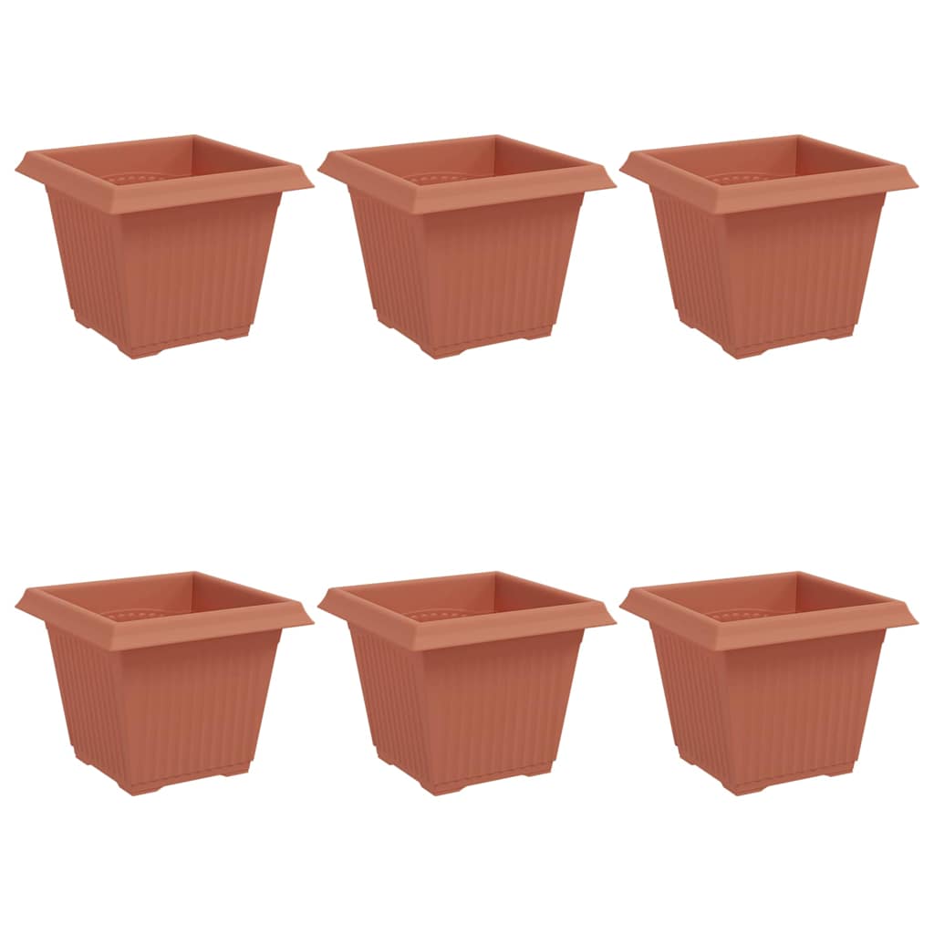 vidaXL Kwadratowa doniczka na kwiaty 6 pcs Czerwony ceglasty