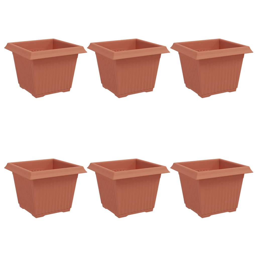 vidaXL Kwadratowa doniczka na kwiaty 6 pcs Czerwony ceglasty