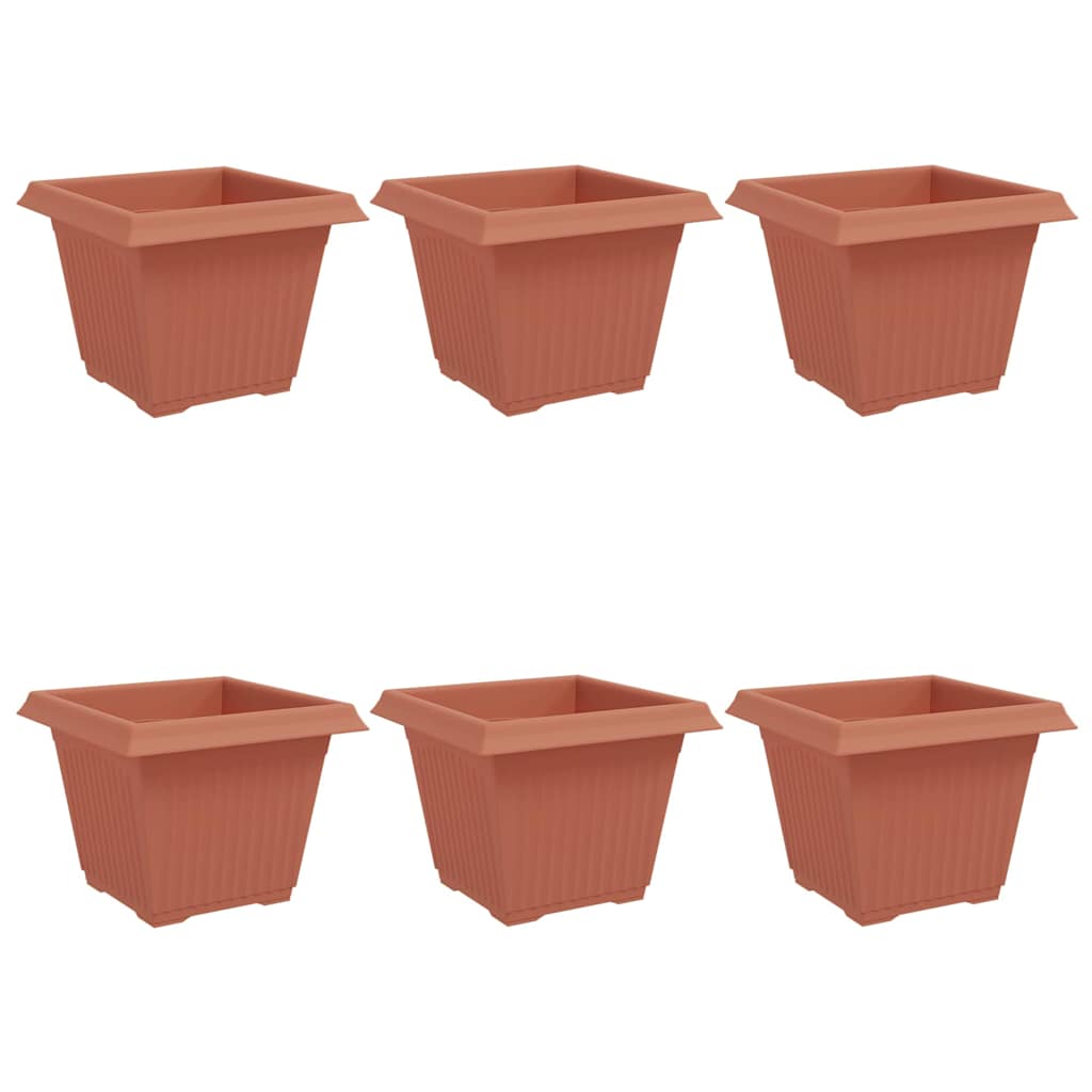 vidaXL Kwadratowa doniczka na kwiaty 6 pcs Czerwony ceglasty