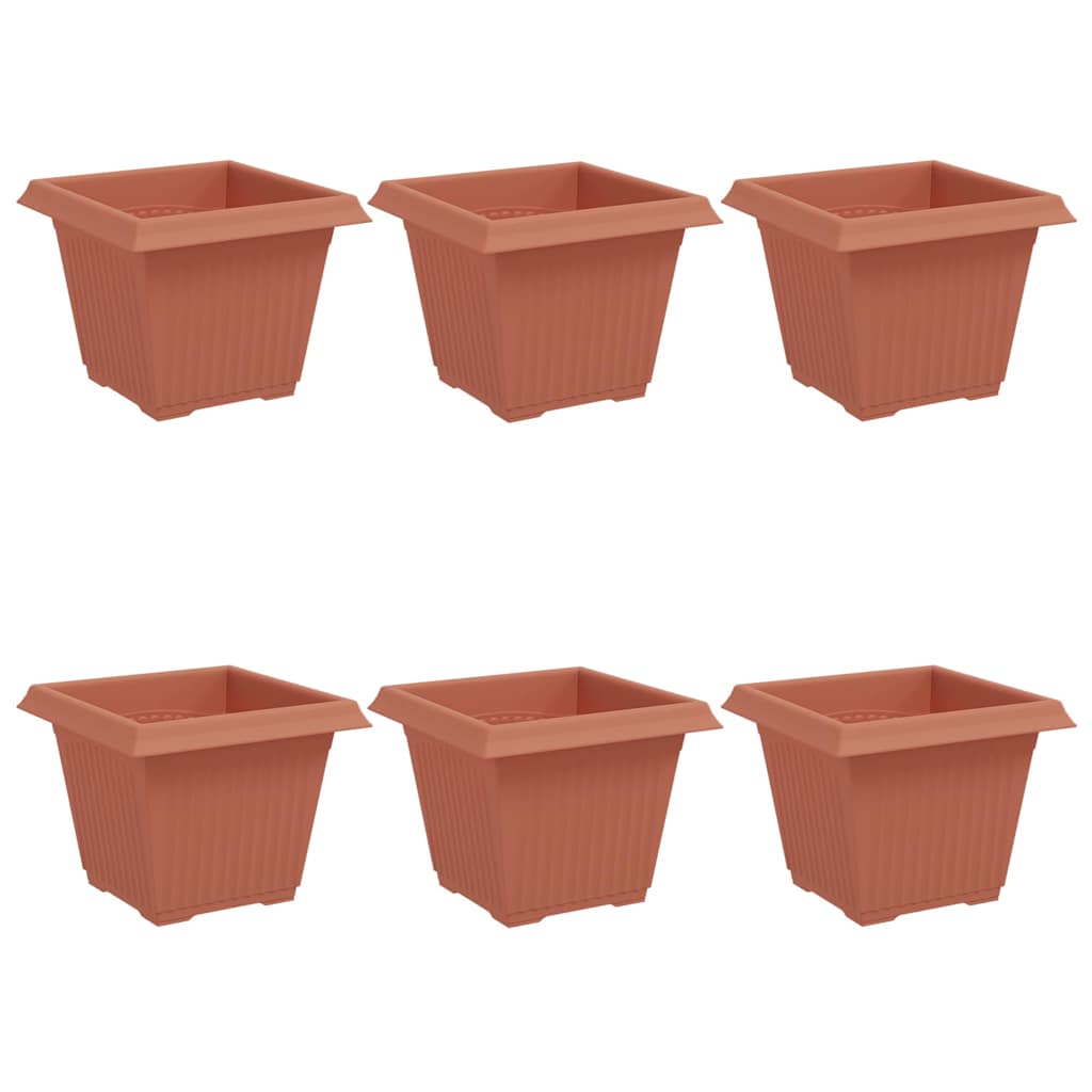 vidaXL Kwadratowa doniczka na kwiaty 6 pcs Czerwony ceglasty