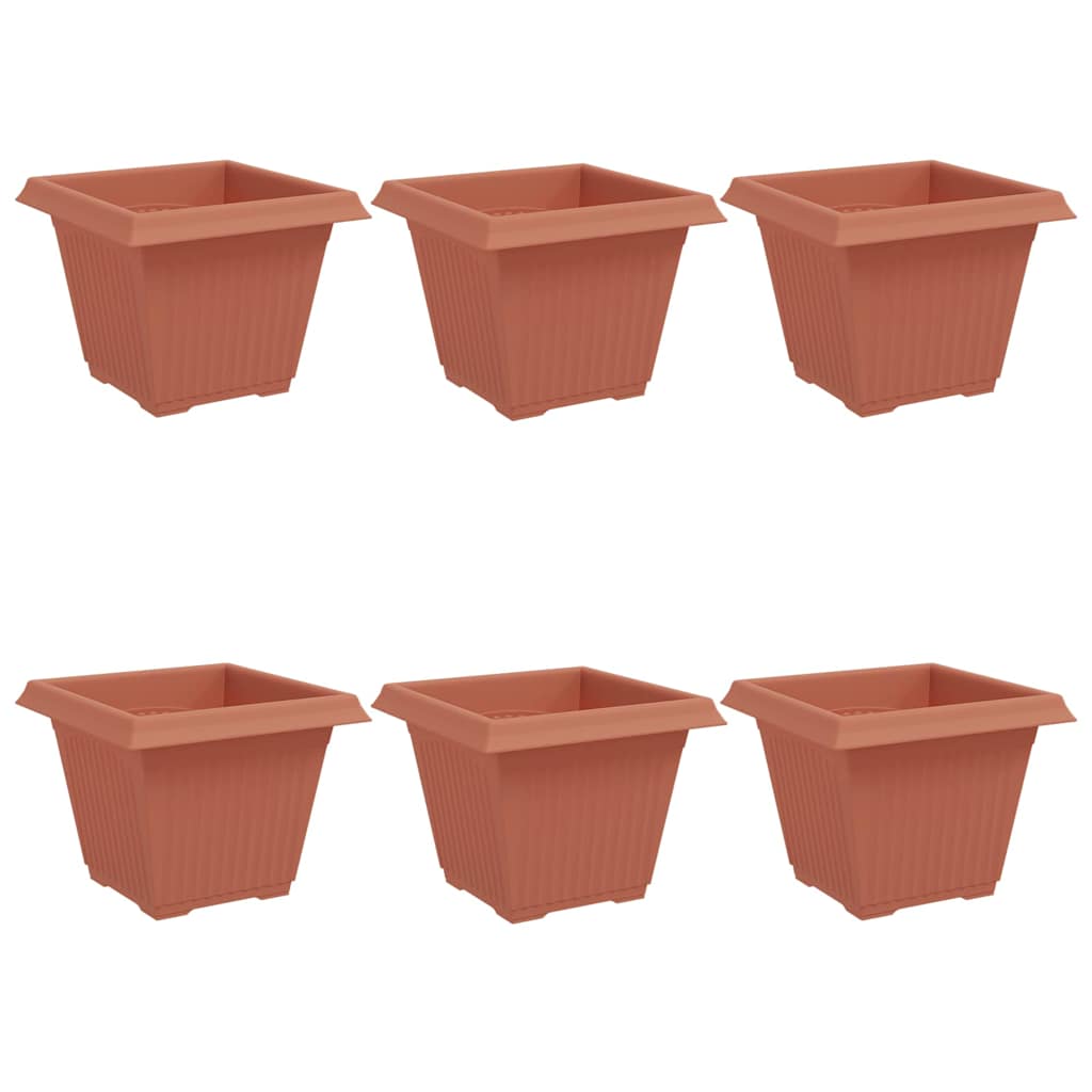 vidaXL Kwadratowa doniczka na kwiaty 6 pcs Czerwony ceglasty