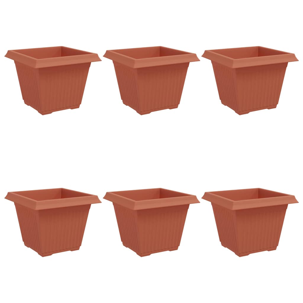 vidaXL Kwadratowa doniczka na kwiaty 6 pcs Czerwony ceglasty