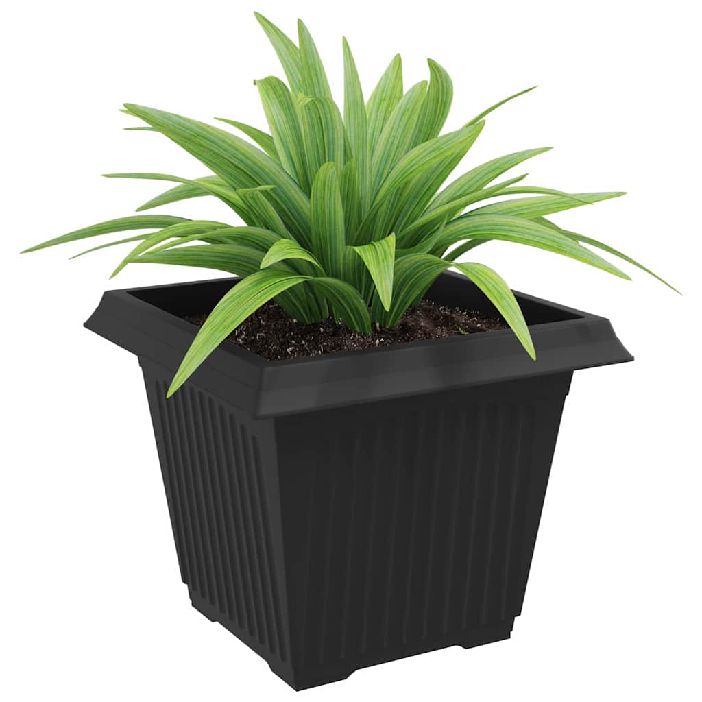 vidaXL Kwadratowa doniczka na kwiaty 6 pcs Czarny 43 x 43 x 33,5 cm