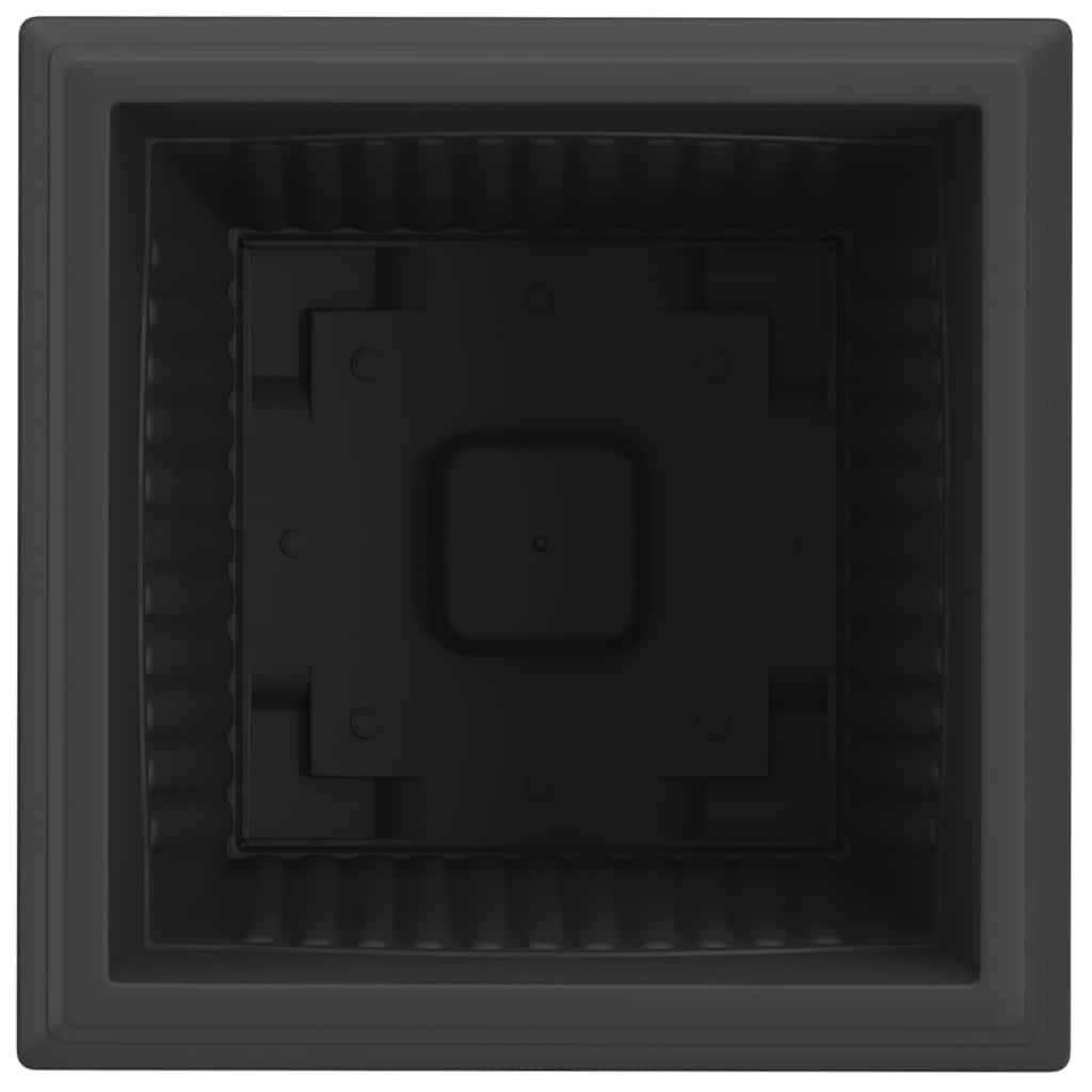 vidaXL Kwadratowa doniczka na kwiaty 6 pcs Czarny 43 x 43 x 33,5 cm