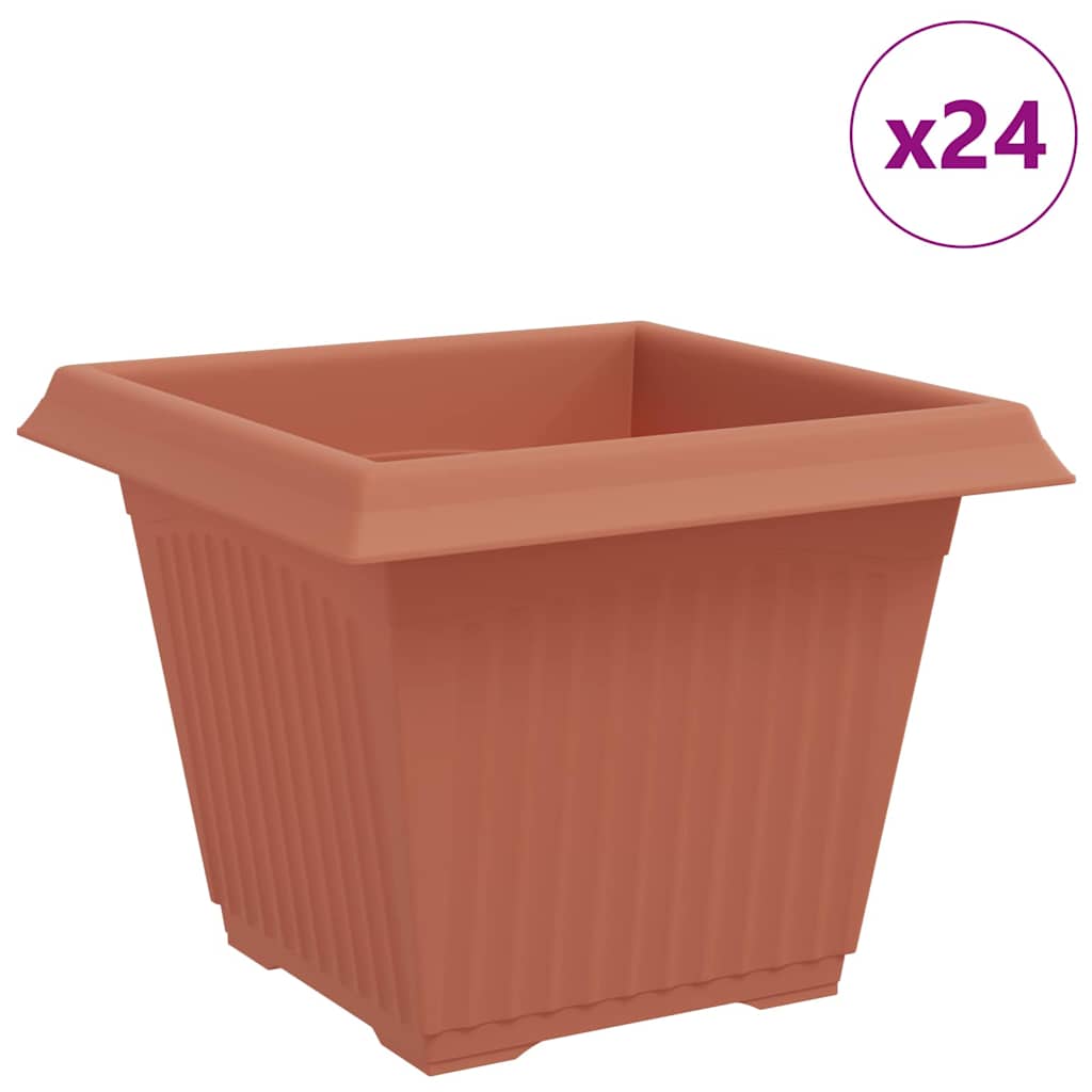 vidaXL Kwadratowa doniczka na kwiaty 24 pcs Czerwony ceglasty