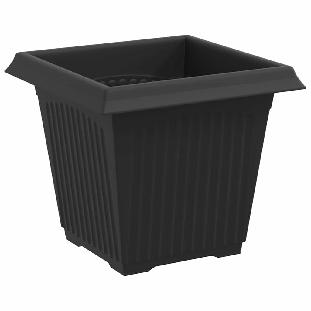 vidaXL Kwadratowa doniczka na kwiaty 24 pcs Czarny 16 x 16 x 14 cm