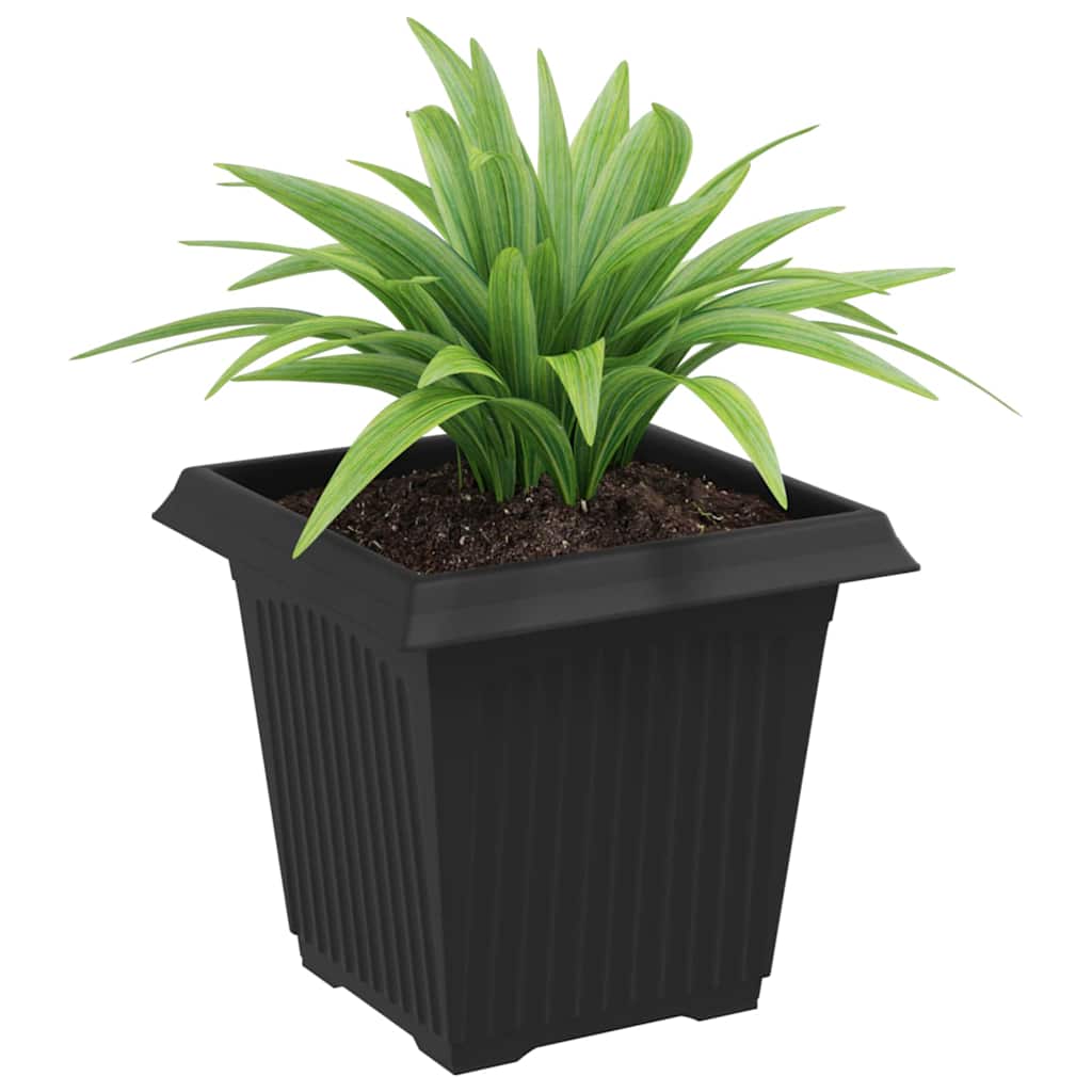 vidaXL Kwadratowa doniczka na kwiaty 24 pcs Czarny 16 x 16 x 14 cm