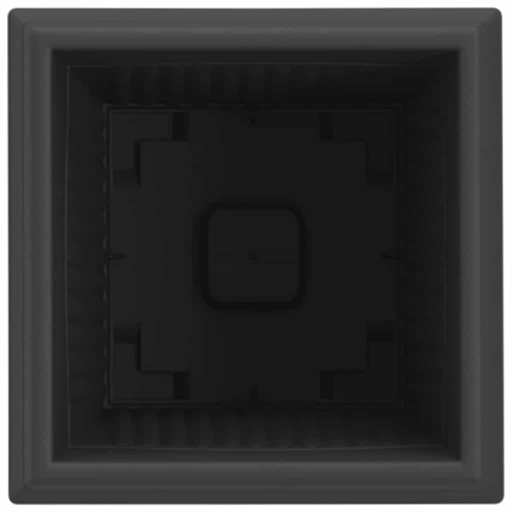 vidaXL Kwadratowa doniczka na kwiaty 24 pcs Czarny 16 x 16 x 14 cm