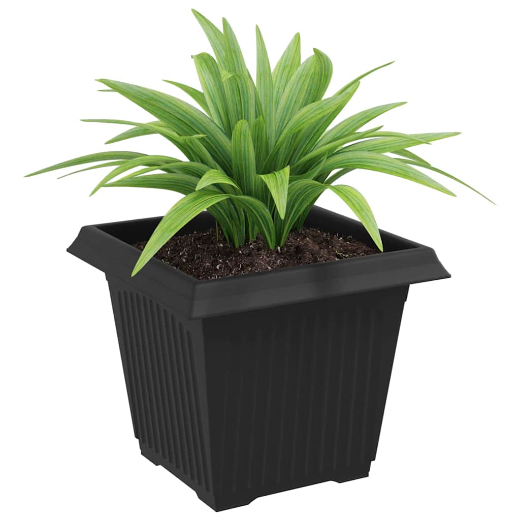 vidaXL Kwadratowa doniczka na kwiaty 24 pcs Czarny 20 x 20 x 16 cm
