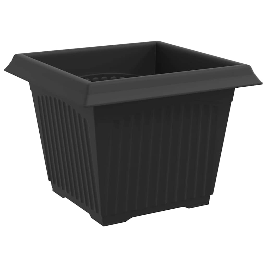vidaXL Kwadratowa doniczka na kwiaty 24 pcs Czarny 23 x 23 x 17,5 cm