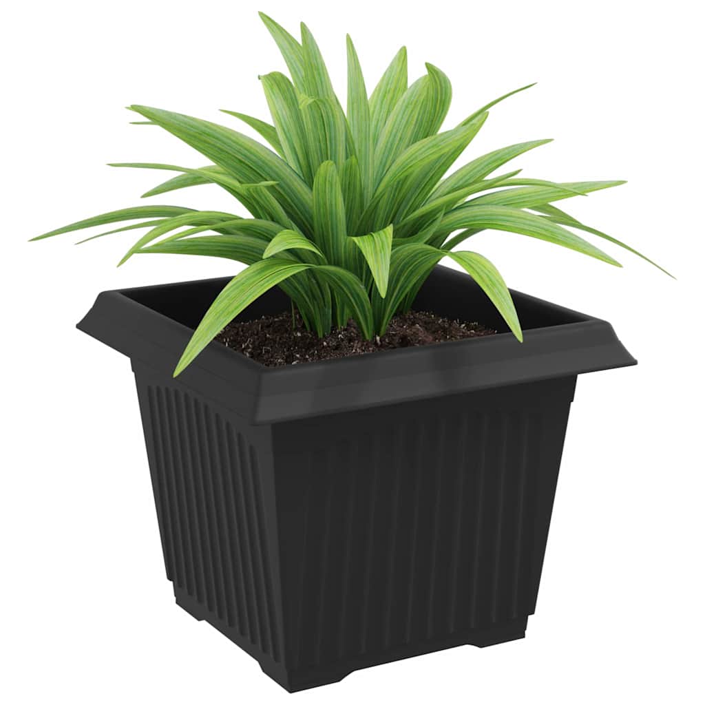 vidaXL Kwadratowa doniczka na kwiaty 24 pcs Czarny 23 x 23 x 17,5 cm