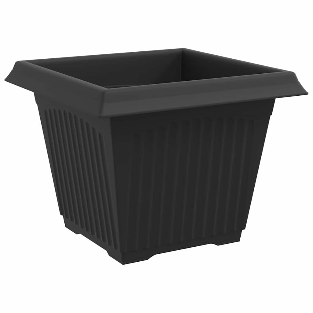 vidaXL Kwadratowa doniczka na kwiaty 24 pcs Czarny 28,5 x 28,5 x 22 cm
