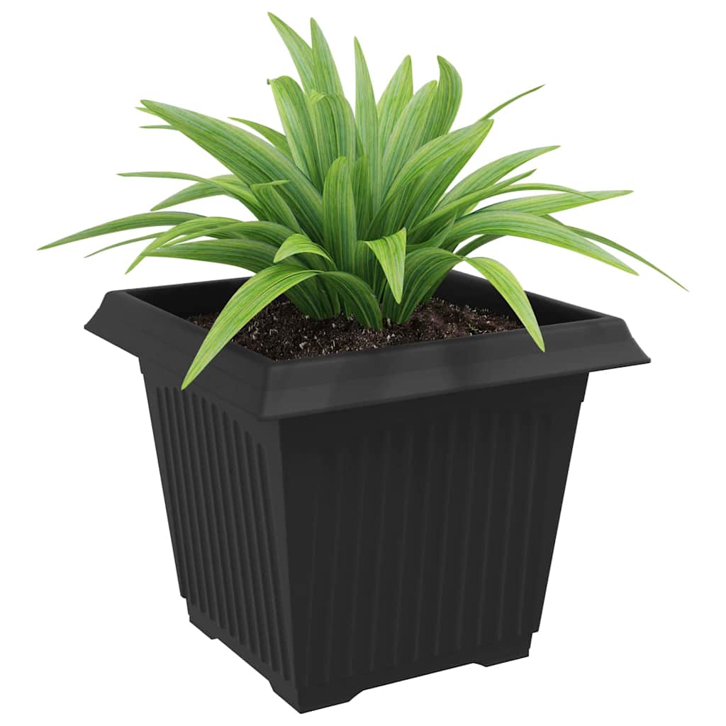 vidaXL Kwadratowa doniczka na kwiaty 24 pcs Czarny 28,5 x 28,5 x 22 cm