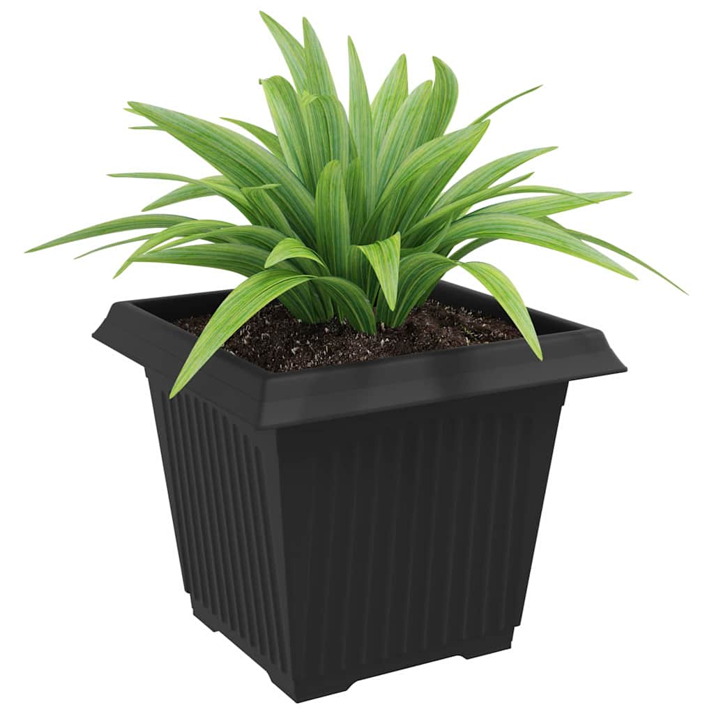 vidaXL Kwadratowa doniczka na kwiaty 24 pcs Czarny 33 x 33 x 26 cm