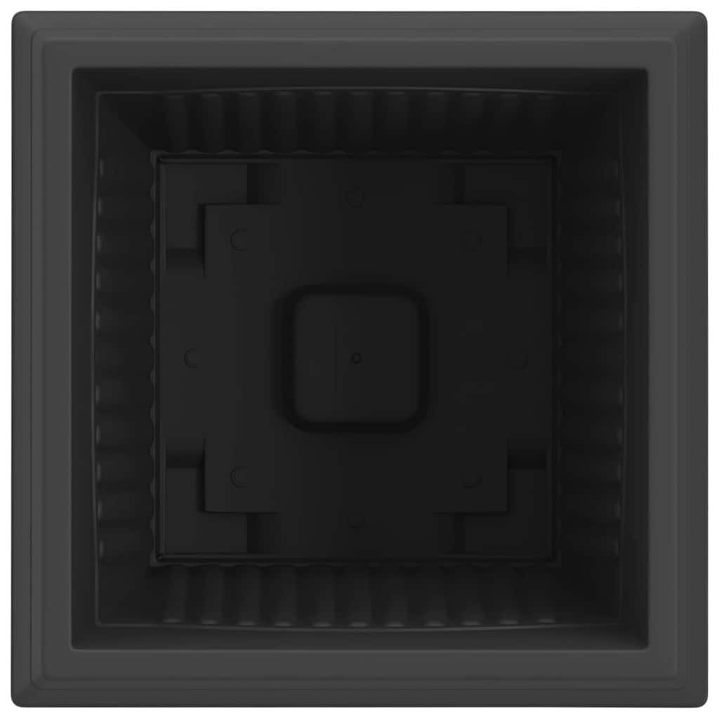 vidaXL Kwadratowa doniczka na kwiaty 24 pcs Czarny 43 x 43 x 33,5 cm