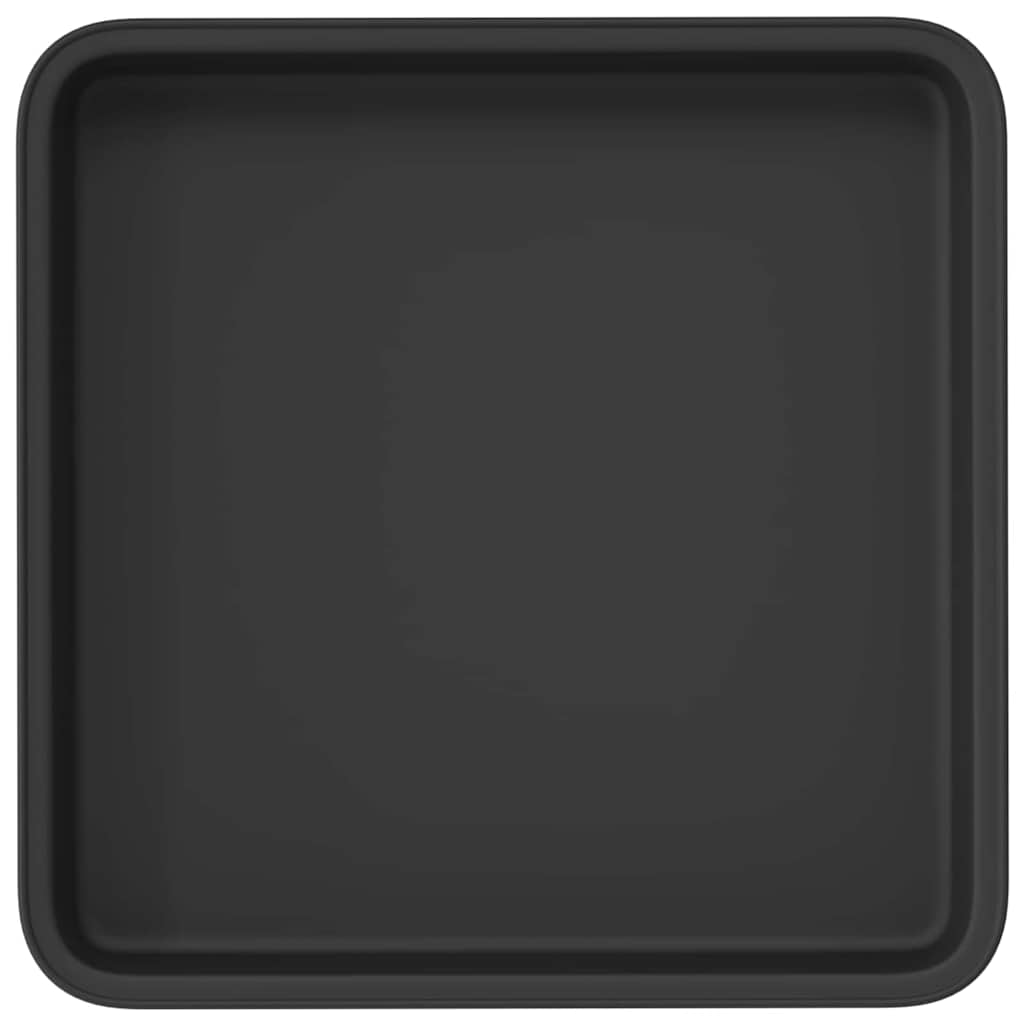 vidaXL Kwadratowa Taca na Kwiaty 6 pcs Czarny 18 x 18 x 2 cm