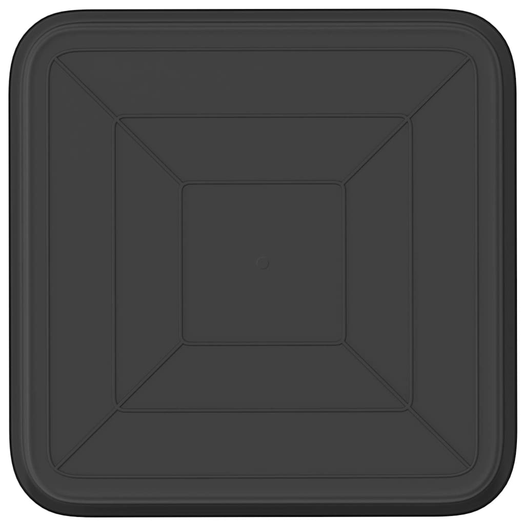 vidaXL Kwadratowa Taca na Kwiaty 6 pcs Czarny 21 x 21 x 2 cm